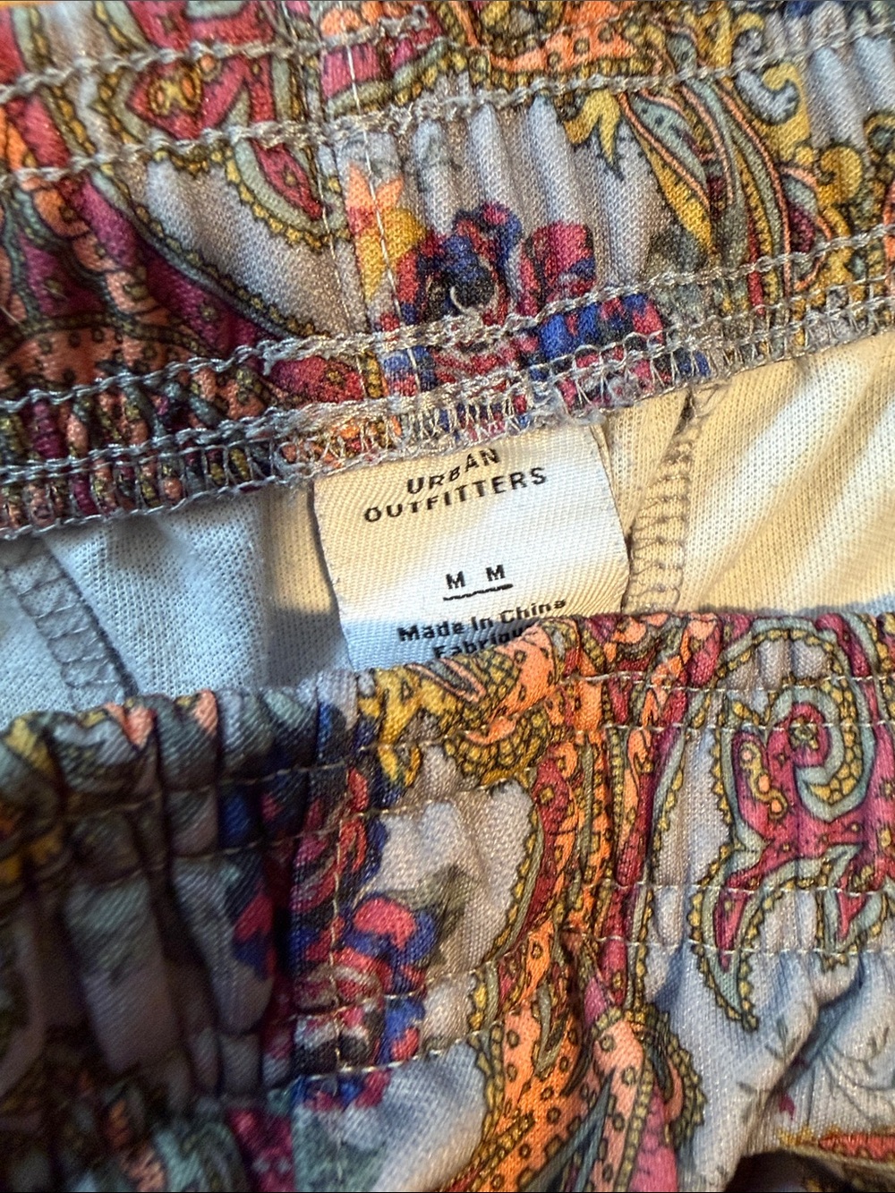 Urban Outfitters Paisley Straight-Leg Track Pants in Gray Multi - Picture 2 of 4